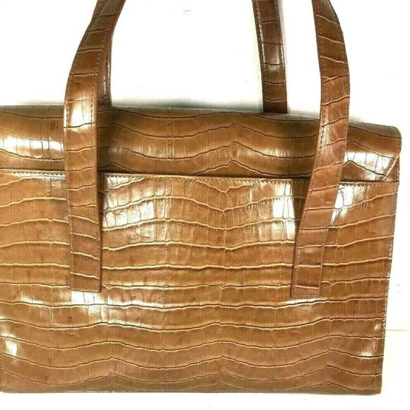 Jones New York Cognac Brown Faux Leather Tote Bag - Picture 2 of 8